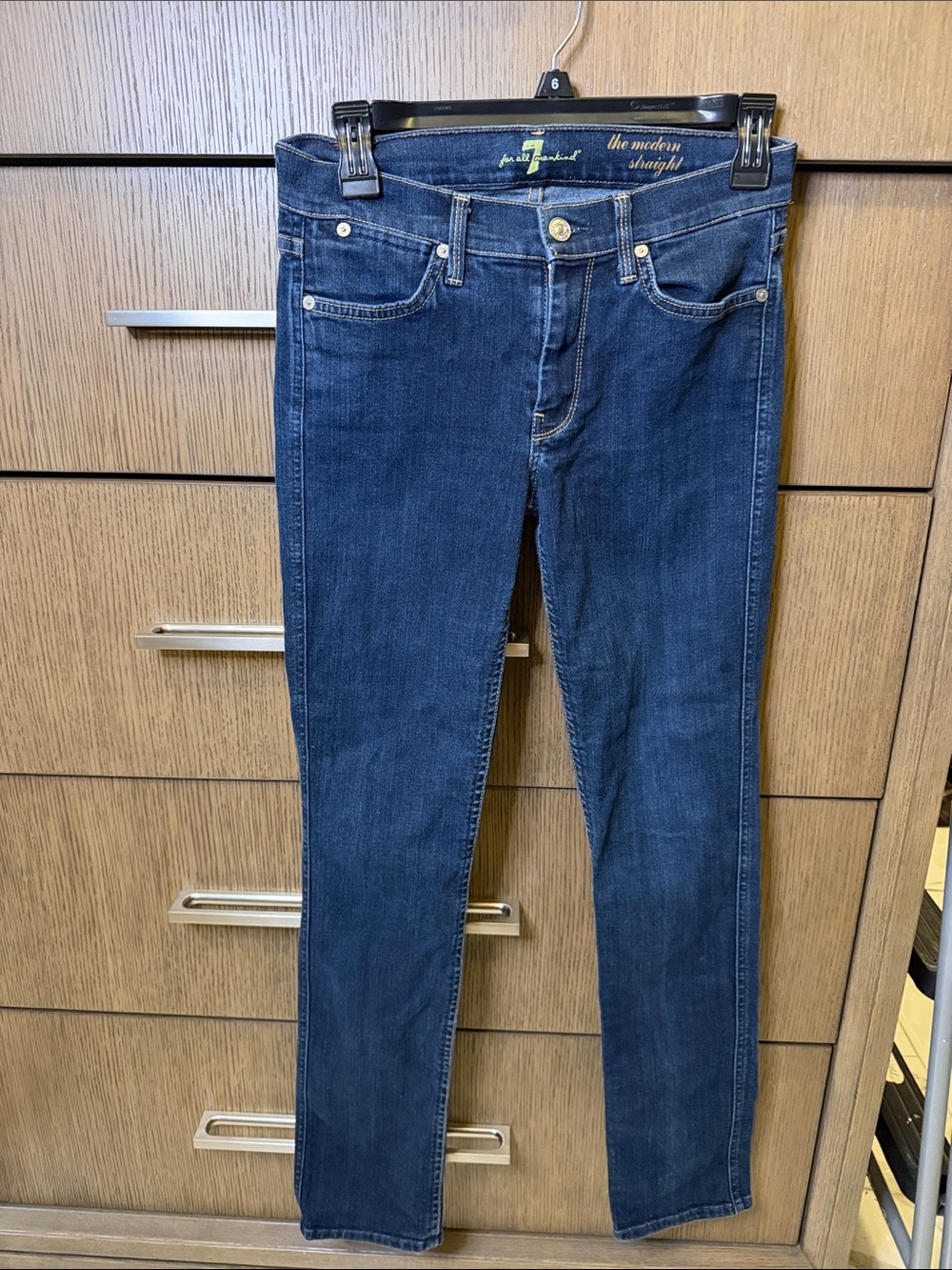 7 For All Mankind Dark Indigo Mid-Rise  Jeans
